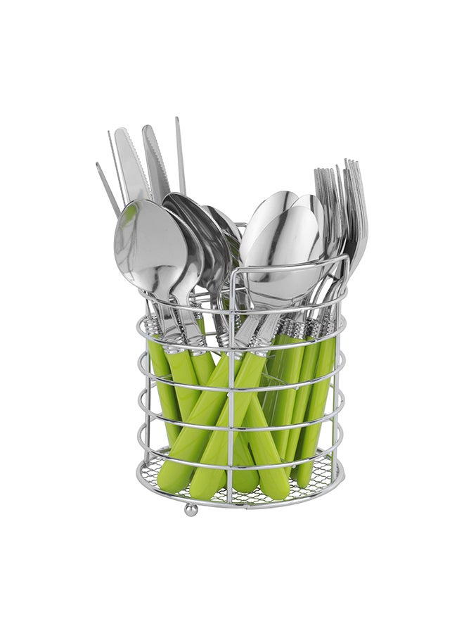 Royalford Stainless Steel Cutlery Set with Holder- RF12120/ 24 Pieces Spoons Set, Includes 6 Dinner Knives, 6 Forks, 6 Spoon, 6 Teaspoons/ Stylish and Light-Weight Multicolor - Image 1