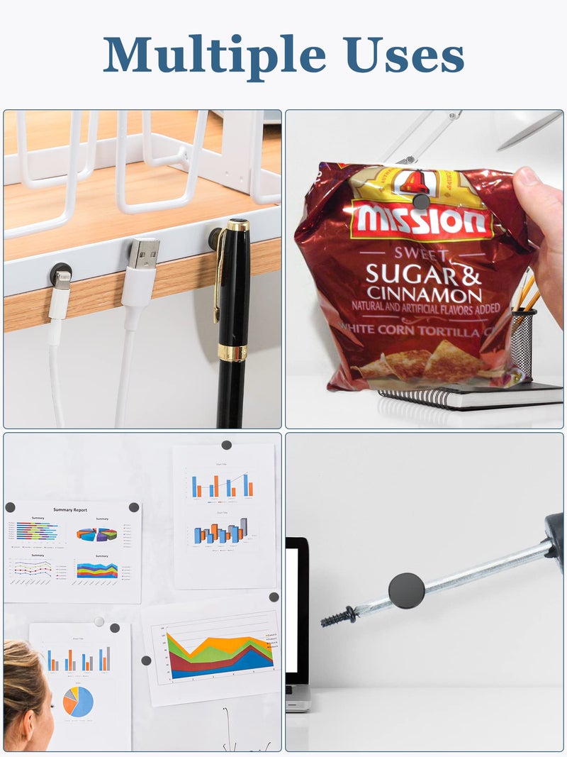 SMARTAKE 45 Pcs Refrigerator Magnets, Small Round Fridge Magnets, Multi-Use Premium Neodymium Office Magnets for Fridge, Whiteboard, Billboard in Home, Kitchen, Office and School (Black) - Image 5