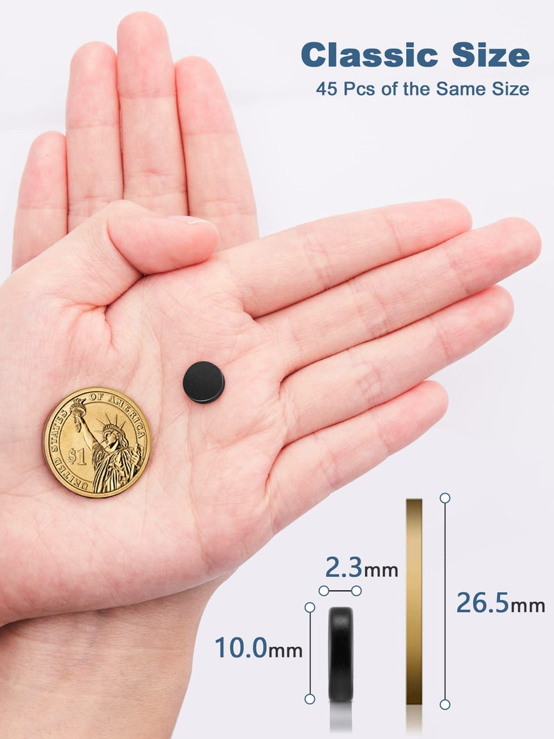 SMARTAKE 45 Pcs Refrigerator Magnets, Small Round Fridge Magnets, Multi-Use Premium Neodymium Office Magnets for Fridge, Whiteboard, Billboard in Home, Kitchen, Office and School (Black) - Image 2