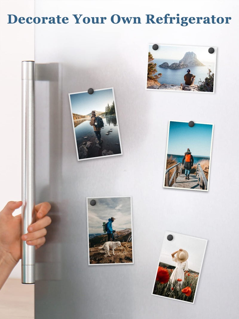 SMARTAKE 45 Pcs Refrigerator Magnets, Small Round Fridge Magnets, Multi-Use Premium Neodymium Office Magnets for Fridge, Whiteboard, Billboard in Home, Kitchen, Office and School (Black) - Image 4