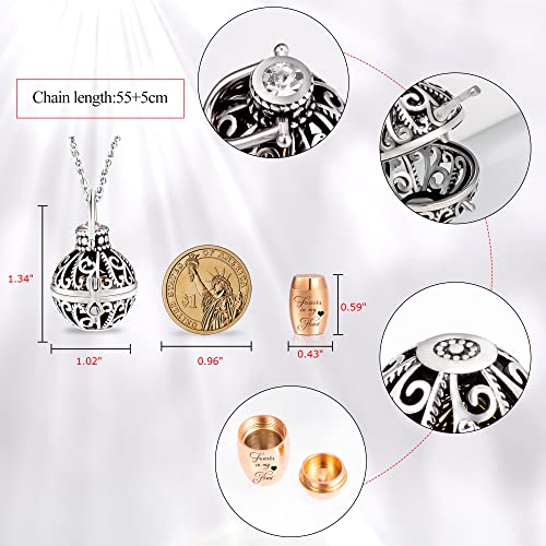 Gredstar Vintage Hollow Flower Urn Necklace for Ashes Forever in my heart Memorial Locket Pendant Jar Keepsake Cremation Jewelry - Image 4