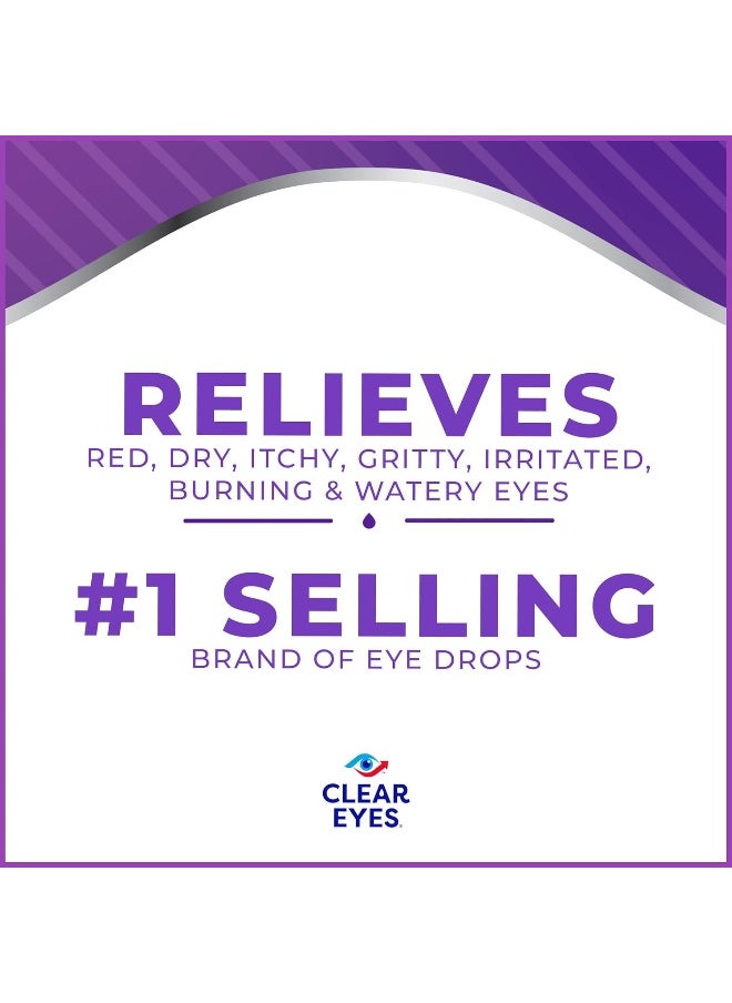 Clear Eyes Clear Eyes Eye Drops, Complete 7 Symptom Relief, 0.5 Fl Oz (Pack of 3)  - Image 2