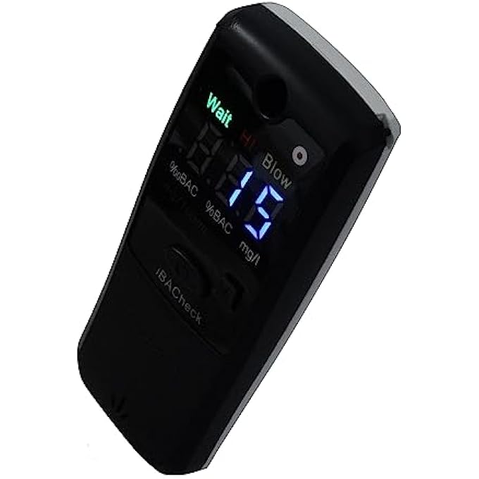 rayihni Electronic Breathalyser, Portable Breathalyser, Alcohol Test with Digital LED Display, 4 Measurement Units, Alcohol Test Low Power and 350 Tests - Image 1