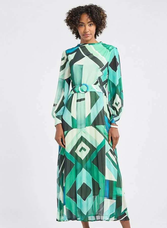 Splash FAV Geometric Belted Dress