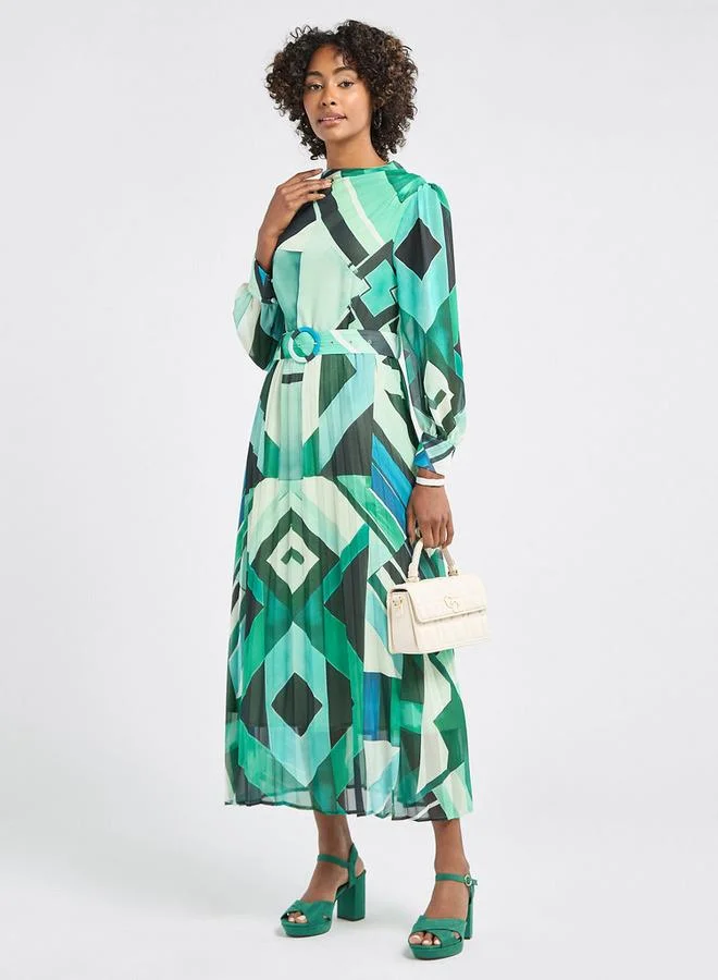 Splash FAV Geometric Belted Dress