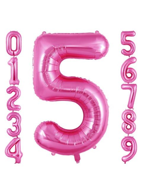 40 Inch Pink Digit Helium Foil Birthday Party Balloons Number 5