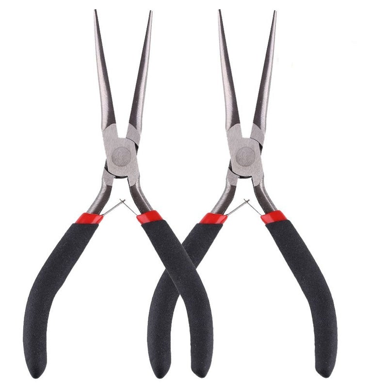 TotaLohan 2Pcs Extra Long Needle Nose Pliers Precision Wire Plier Repair Tool (6-Inch) - Image 1