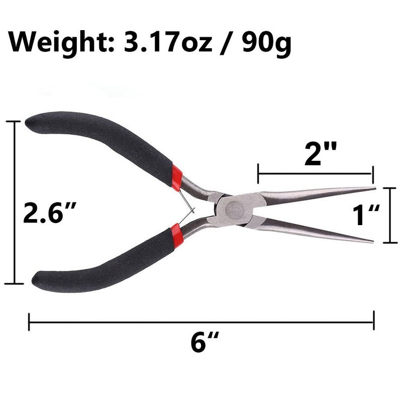 TotaLohan 2Pcs Extra Long Needle Nose Pliers Precision Wire Plier Repair Tool (6-Inch) - Image 2