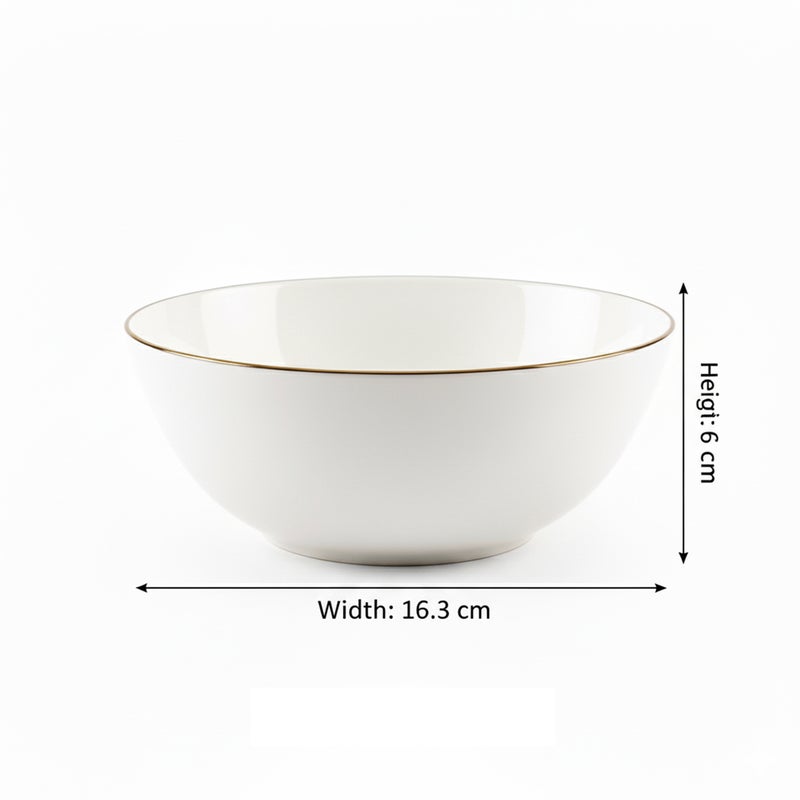 Cuisine Art طقم عشاء 12 قطعة من بورسلين العظام من كوزين آرت SOLA مع حواف ذهبية فاخرة | 4 أطباق عشاء، 4 أطباق جانبية 21.2 سم، 4 سلطانيات عميقة | أدوات مائدة أنيقة للاستخدام اليومي والمناسبات الخاصة - Image 5