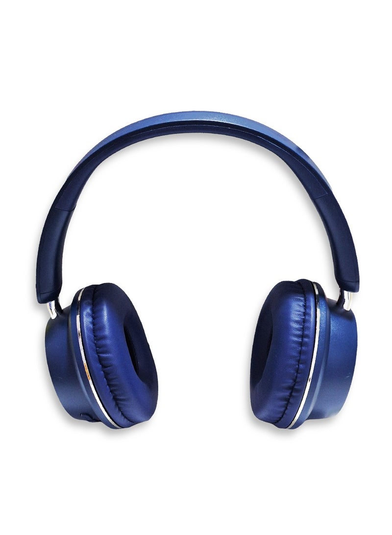 سماعة رأس بلوتوث، سماعة رأس لاسلكية، موديل WS-614، بلوتوث، وقت التشغيل 20 ساعة، البطارية 150 مللي أمبير، ميكروفون خارجي مدمج، USB من النوع C، صوت جهير نقي، إلغاء الضوضاء (أزرق) - Image 2