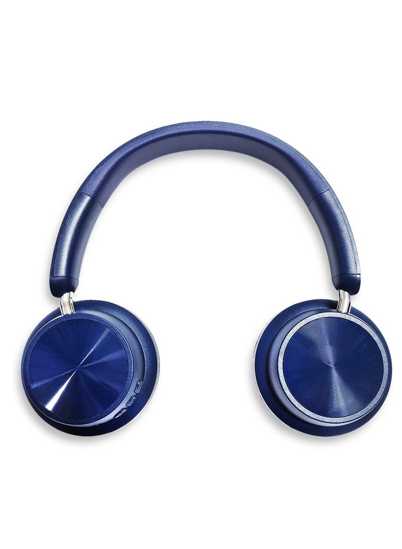 سماعة رأس بلوتوث، سماعة رأس لاسلكية، موديل WS-614، بلوتوث، وقت التشغيل 20 ساعة، البطارية 150 مللي أمبير، ميكروفون خارجي مدمج، USB من النوع C، صوت جهير نقي، إلغاء الضوضاء (أزرق) - Image 4