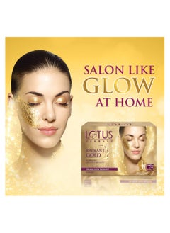 LOTUS HERBALS Lotus Herbals Radiant Gold Facial Kit For Instant Glow With 24K Pure Gold and Papaya,4 Easy Steps, 170g (Multiple Use)  - Image 2