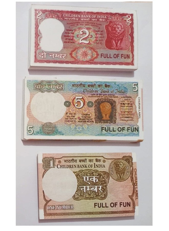 FULLFILLS Fake Note (Dummy Note) 75 Notes 25 Notes Each Denomination 1/2/5/ Artificial Playing ( Multicolour) (Pack of 75 Note) - Image 1