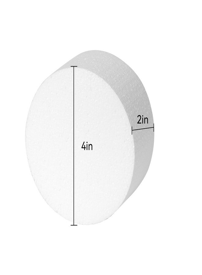 Crafare 12 Pack 4x4x2 Inch Foam Circles for Crafts 2 Inch Thick Round Polystyrene Discs for Modeling Cake Sculpting School DIY Projects White - Image 2