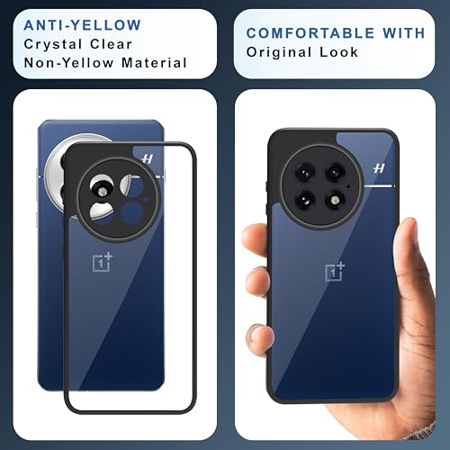 CEDO Backcover for OnePlus 13 (5G) | Camera Protection Bump Shockproof Edge | Ultra Hybrid Transparent Acrylic Clear TPU+PC Hard Backcase Cover (Black) - Image 5
