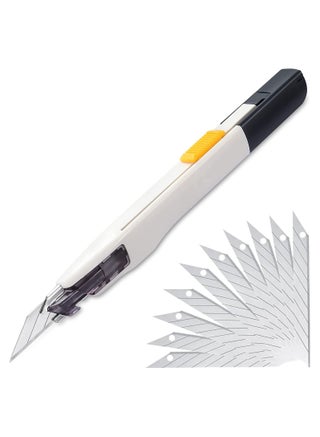 Utility Knife,Portable Box Cutter, Fine Point Arts and Crafts Blade for Precision Cutting, with 10 Blade Pieces (White, 1 Cutter 10 Blades) - pzsku/ZD8383EAFEB264824F789Z/45/_/1698743004/6ef492b6-45e8-476c-873b-eb6d180a7c1d