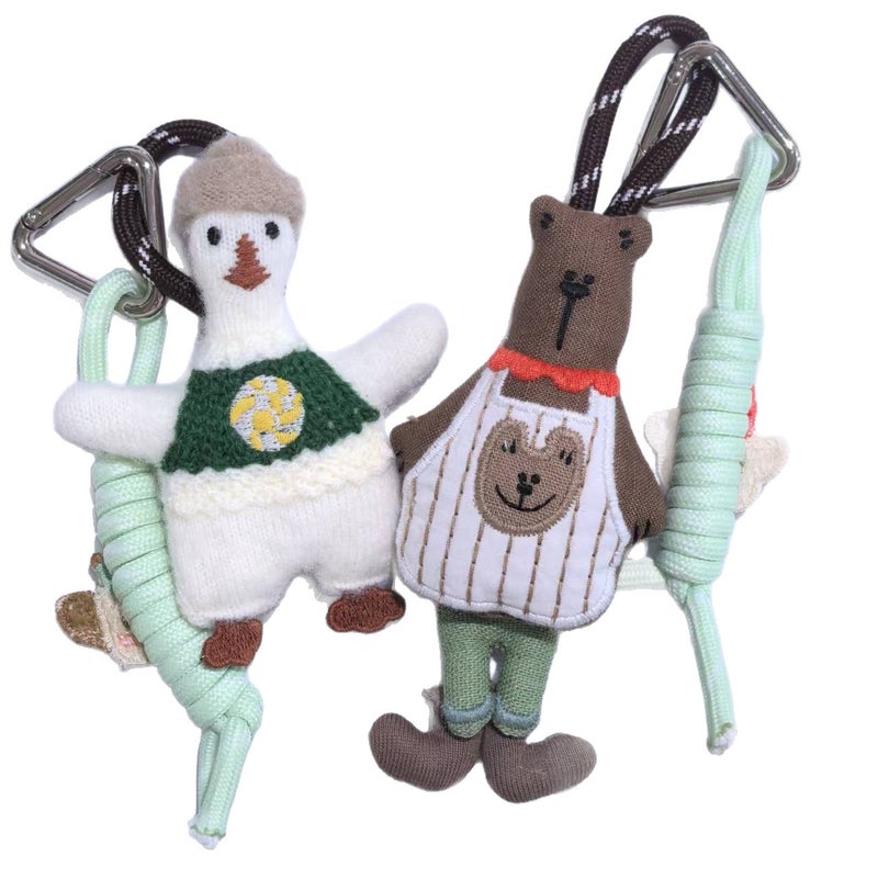 Korean Green Mushroom Bear Keychain Cute Fashion Keyring Bag Charm - Image 1