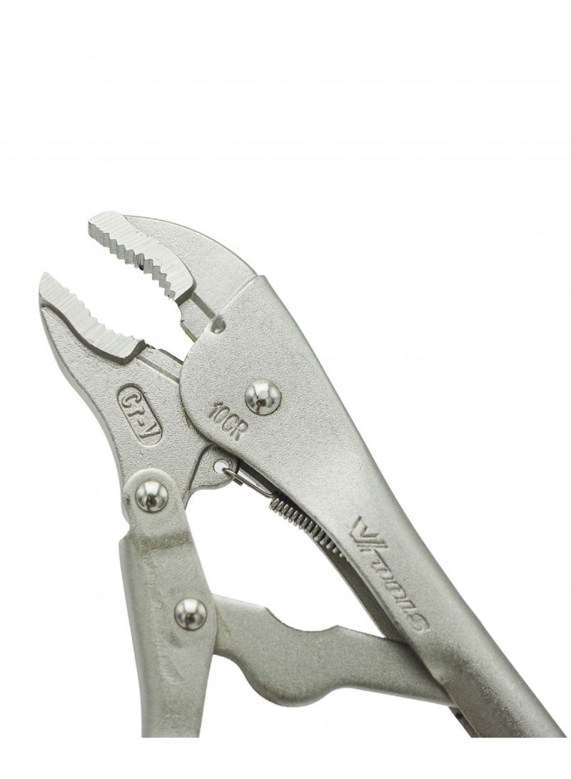 VTOOLS 10 Inch Heavy Duty Locking Pliers, Chrome Vanadium Steel, Curved Jaw Locking Pliers with Wire Cutter - Image 4