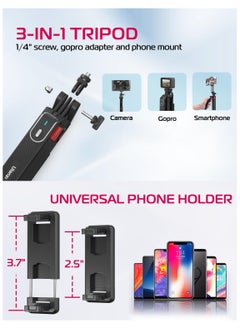 Ulanzi ULANZI MA09 Extendable Phone Tripod, 71" Selfie Stick Phone Vlog Tripod Stand Quadrapod with All in 1 Phone Clip, Travel Tripod Phone Holder w Rechargeable Remote for iPhone Sony Canon Action Camera  - Image 2