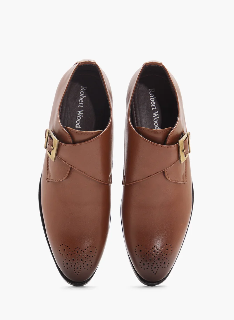 Robert Wood Brogue Design Formal Monk Slip Ons
