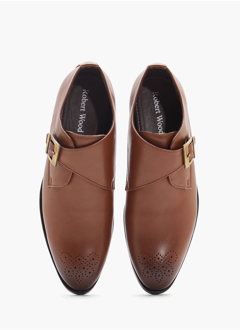 Brogue Design Formal Monk Slip Ons