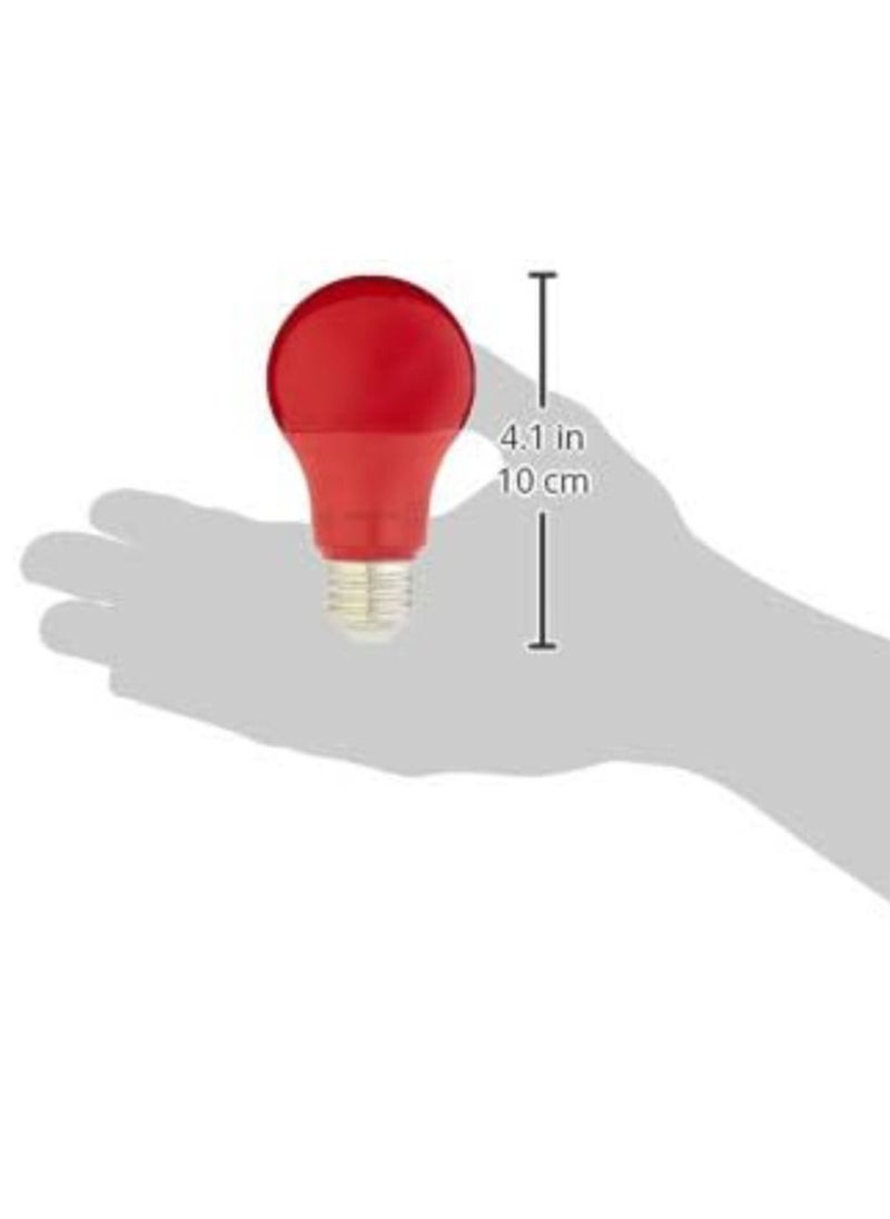Generic - 60 Watt Equivalent, Non-Dimmable, A19 LED Light Bulb , Red, 2-Pack - Image 1