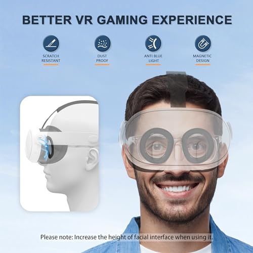 STARTRC GAMES Lens Protector Cover Kit for Meta Quest 3, Blue Light Blocking Glasses with Glasses Spacer for Oculus Quest 3, Protector Anti-Scratch Ring Accessories for Meta Quest 3 (Not for Oculus Quest 3S) - Image 2