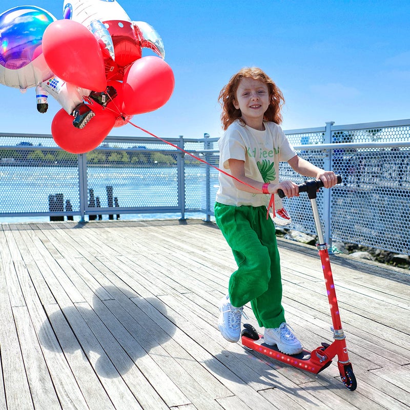 Jetson Scooters - Jupiter Kick Scooter (Red) - Collapsible Portable Kids Push Scooter - Lightweight Folding Design with High Visibility RGB Light Up LEDs on Stem, Wheels, and Deck - Image 5