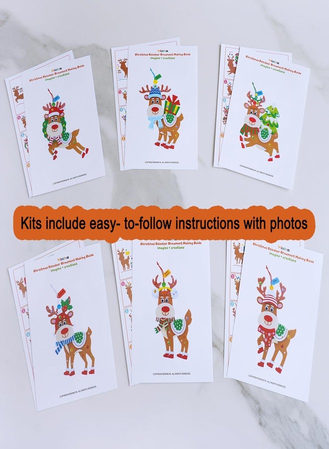 Winlyn 24 Sets Christmas Craft Kits Winter Crafts DIY Xmas Reindeer Ornaments Decorations Festive Foam Stickers Christmas Arts and Crafts for Kids Holiday Home Classroom Art Activities Party Favors - Image 4
