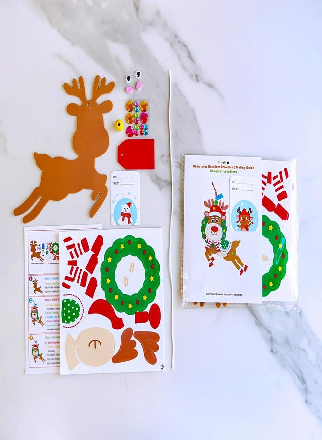 Winlyn 24 Sets Christmas Craft Kits Winter Crafts DIY Xmas Reindeer Ornaments Decorations Festive Foam Stickers Christmas Arts and Crafts for Kids Holiday Home Classroom Art Activities Party Favors - Image 2