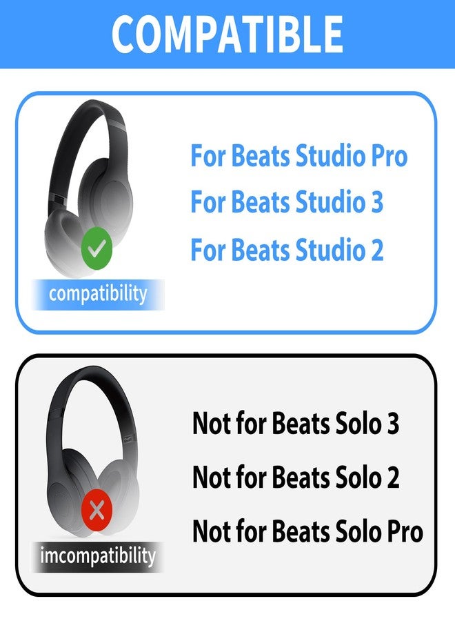 Adhiper Silicone Sweat Headband Cover for Beats Studio Pro & Studio 3 Headphones, Silicone Cover Headphone Cover Accessories for Bose QuietComfort Ultra Headphone, Washable & Sweatproof - Black - Image 2