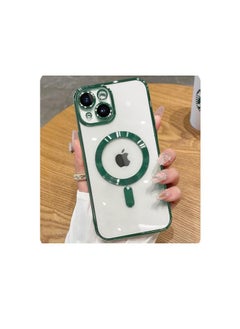 Generic Case for iPhone 13 (6.1 Inch) MagSafe with Camera Lens Protector,Magnetic Clear Case Full Protection Plating Anti-Scratch Slim Thin Case Cover 