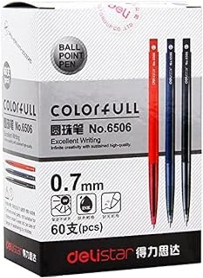 Deli Deli 6506 ballpoint pen - 0.7mm - 60 pcs - 