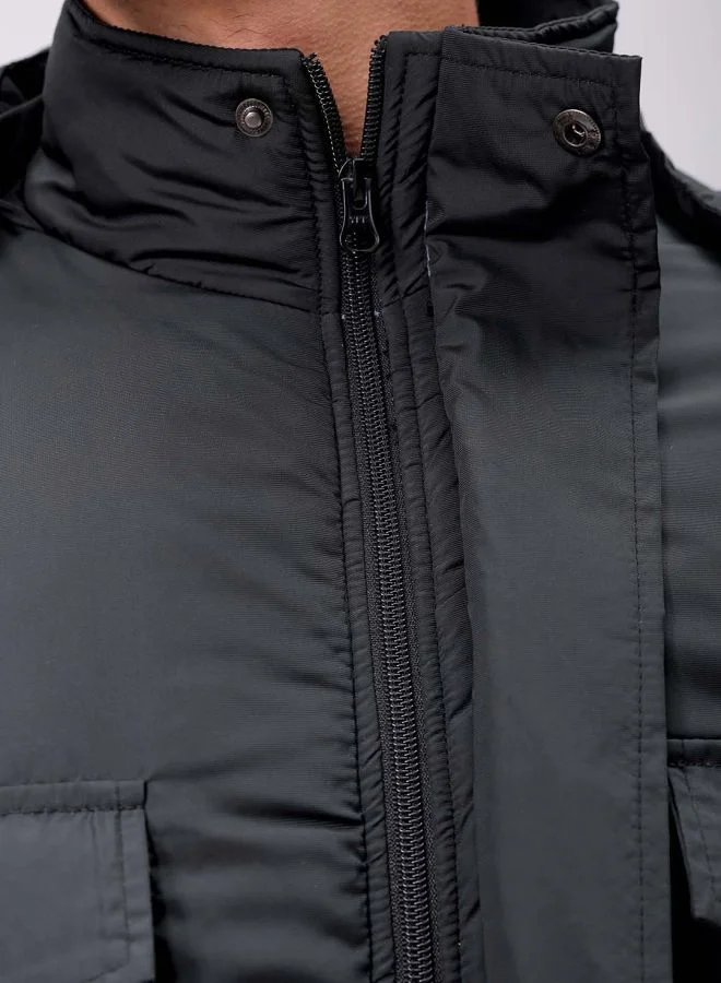The Indian Garage Co Men Slim Fit Solid Puffer Jackets
