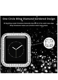 Y&D Compatible for Apple Watch Case 40 MM, Cases with Luxury Gorgeous Large Square Crystal Diamond Gift Box, IWatch Protective Covers Series SE/ 6/5/ 4 (Silver)  - Image 2