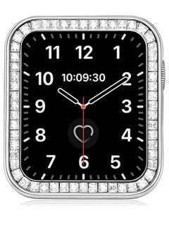 Y&D Compatible for Apple Watch Case 40 MM, Cases with Luxury Gorgeous Large Square Crystal Diamond Gift Box, IWatch Protective Covers Series SE/ 6/5/ 4 (Silver)  - Image 1