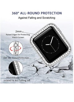 Y&D Compatible for Apple Watch Case 40 MM, Cases with Luxury Gorgeous Large Square Crystal Diamond Gift Box, IWatch Protective Covers Series SE/ 6/5/ 4 (Silver)  - Image 3