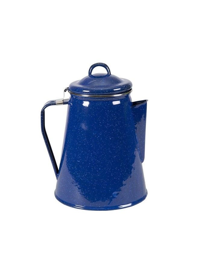 Stansport 8 Cup Percolator Enamel Coffee Pot With Basket Blue (10343)  - Image 1