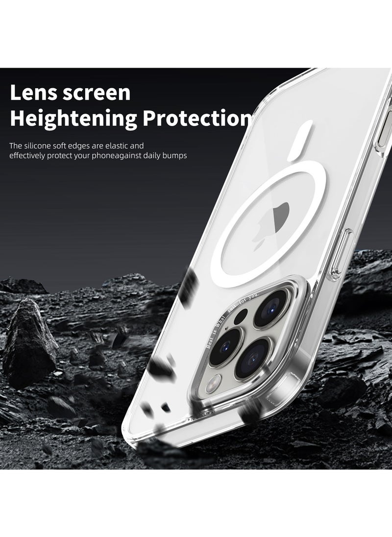 ICARLUS For Apple iPhone 16 Pro Case Compatible with MagSafe TPU+PC Anti-Scratch Cover - Transparent  - Image 3