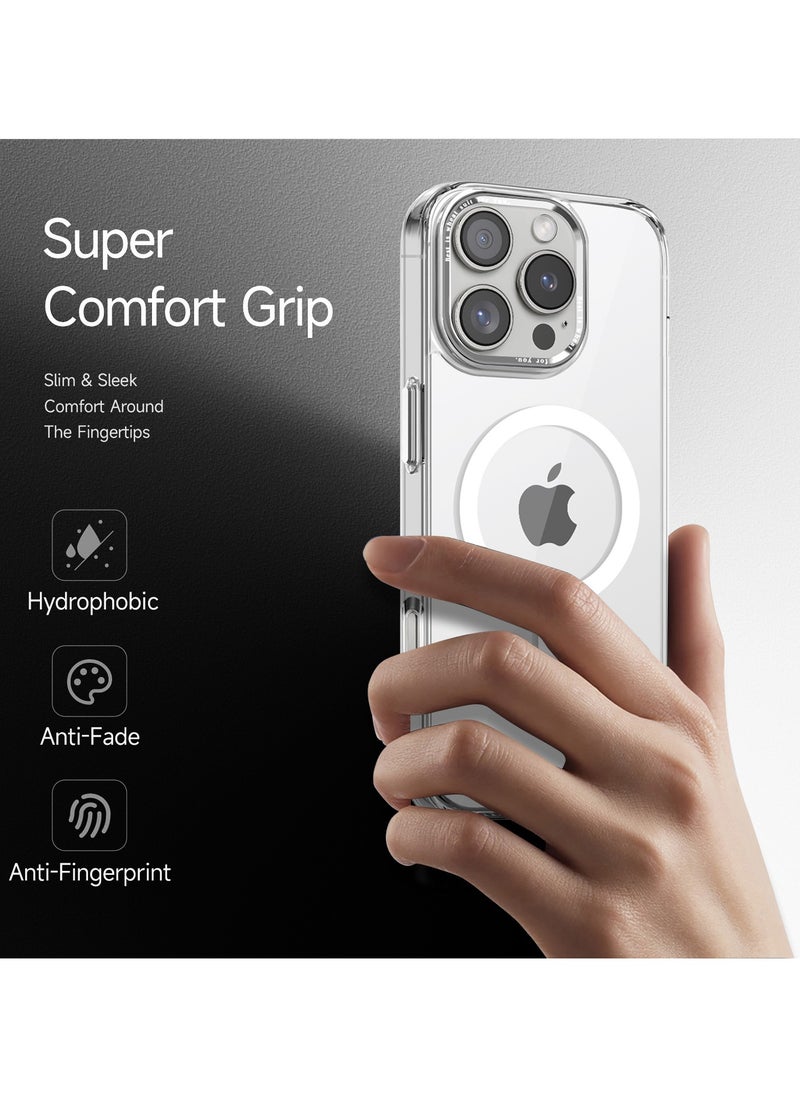 ICARLUS For Apple iPhone 16 Pro Case Compatible with MagSafe TPU+PC Anti-Scratch Cover - Transparent  - Image 5