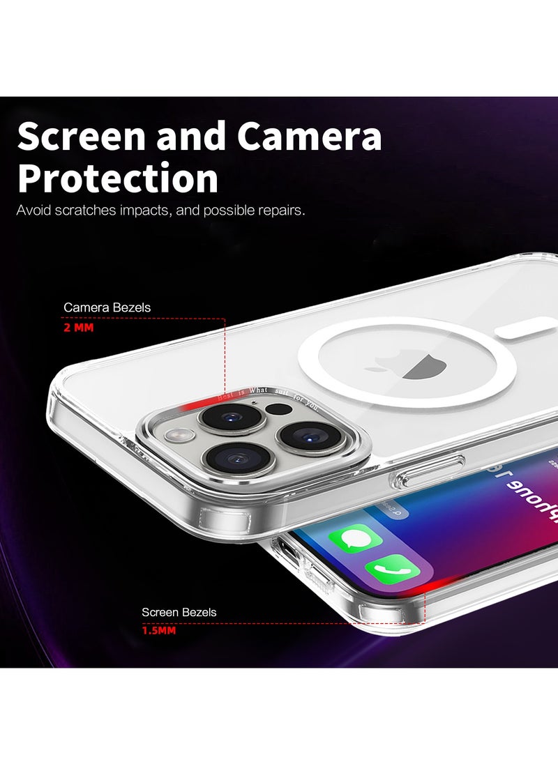 ICARLUS For Apple iPhone 16 Pro Case Compatible with MagSafe TPU+PC Anti-Scratch Cover - Transparent  - Image 4