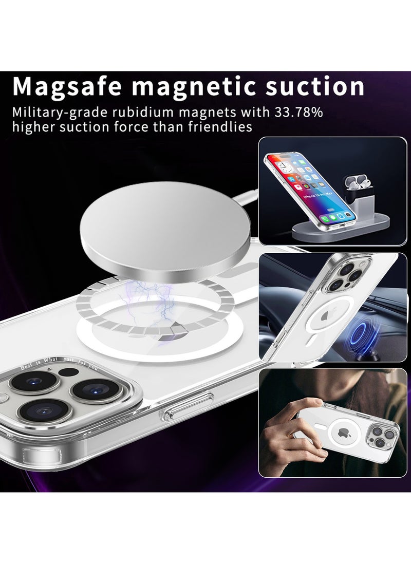 ICARLUS For Apple iPhone 16 Pro Case Compatible with MagSafe TPU+PC Anti-Scratch Cover - Transparent  - Image 2