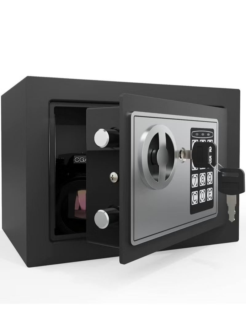 KIIUMI Security Safe - Digital Safe Electronic Steel Lock Box with Keypad to Protect Money, Jewelry, Passports for Home, Business or Travel, Black - Image 2