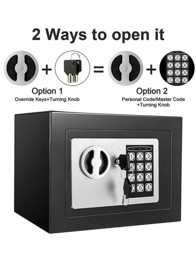 KIIUMI Security Safe - Digital Safe Electronic Steel Lock Box with Keypad to Protect Money, Jewelry, Passports for Home, Business or Travel, Black - Image 5