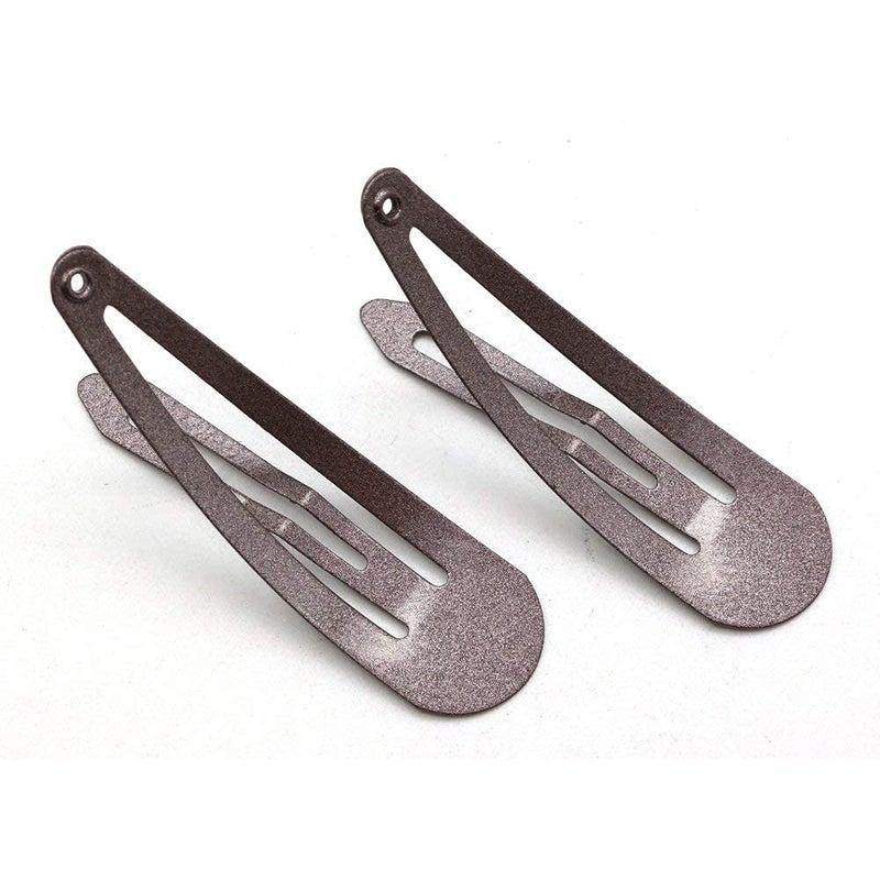 Dofash 5CM/2IN Snap hair clips Metal Basic Grips Hair Accessories Girls 12PCS (Brown) - Image 3