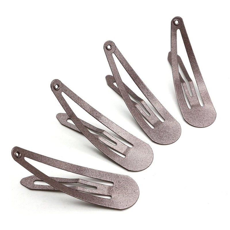 Dofash 5CM/2IN Snap hair clips Metal Basic Grips Hair Accessories Girls 12PCS (Brown) - Image 2