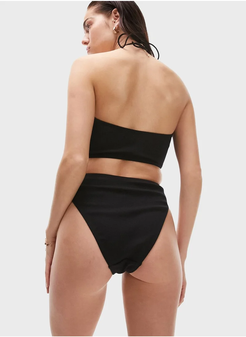 TOPSHOP High Leg Rib Bikini Bottom