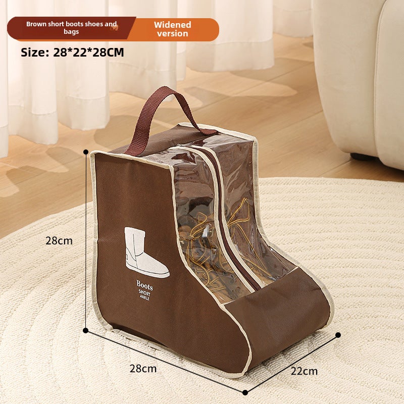 Travel PVC Shoe Storage Bag Moistureproof Short brown [28*22*28]]