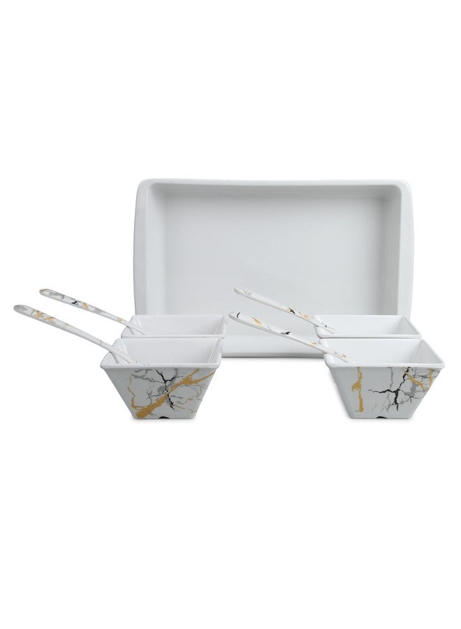 Bataniya Triple Coated 9-Piece Serving Set, a Blend of Elegance and Resilience in Melamin Craftsmanship - Image 4