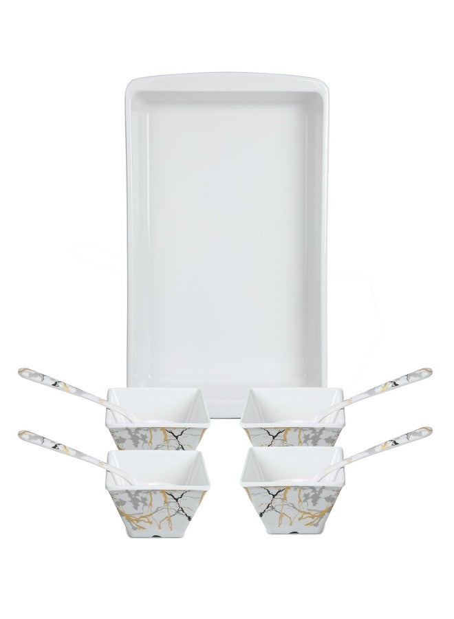 Bataniya Triple Coated 9-Piece Serving Set, a Blend of Elegance and Resilience in Melamin Craftsmanship - Image 1